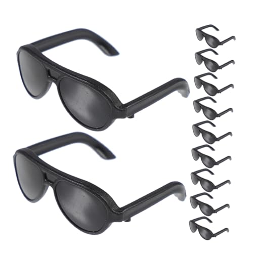 IMIKEYA 12 Stücke Puppe Mädchen Stofftier Brille Haustier Brillen Handwerk Mini Pp Schwarz von IMIKEYA