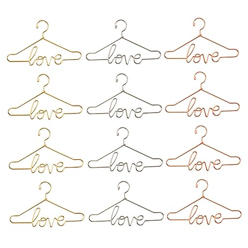 IMIKEYA 12Stücke Mini Puppenkleiderbügel aus Metall Farbige Beschichtete Kleiderbügel für Puppenoutfits zur Organisation von Puppenkleidung im Kinderzimmer von IMIKEYA