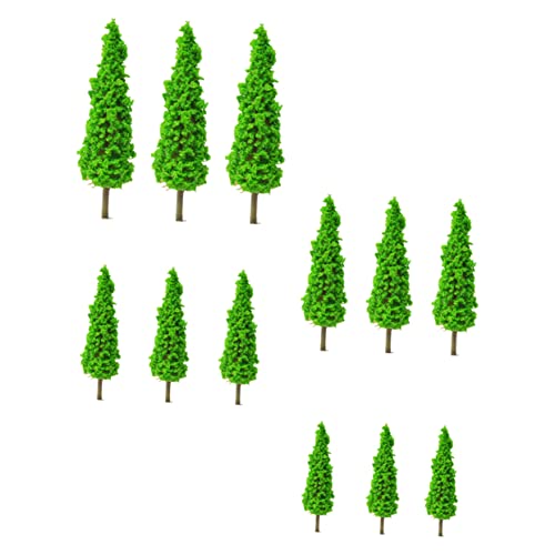 IMIKEYA 12st Simulation Grüner Baum Micro Landschaft Deko Baum Modell Puppenhaus Miniatur Pflanzen Modelleisenbahn Baum Modellbau Bäume Modell Zug Bäume Plastik Kind Schneeball Sandkasten von IMIKEYA