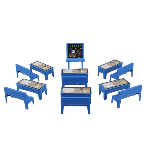 IMIKEYA 13-teiliges Set Schreibtischspielzeug Für Schulmaterial Für Puppen Mini-puppenhauszubehör Dollhouse -Tisch Und Stuhl Schreibtischpuppen Puppenhaus Schreibtisch Plastik von IMIKEYA