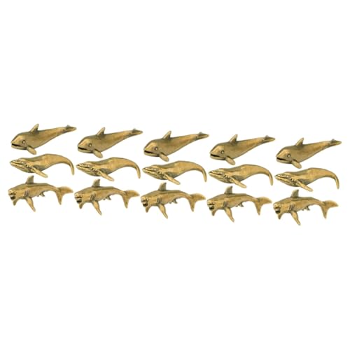 IMIKEYA 15 STK Hai-Ornament aus Messing Mini- -Modell Bronze Geschenke für freundinen Messing Auto-Armaturenbrett-Dekorationen AutomotiveArts & Crafts Alter -Dekor im Büro von IMIKEYA