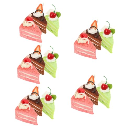 IMIKEYA 15 STK Simulation Kuchenmodell Foto-Requisite Kuchen-Display-Modell Simulationskuchenmodell Gefälschte Lebensmittel Realistisch Künstliche Kuchenstücke Dreieck Spielzeug Nachtisch von IMIKEYA