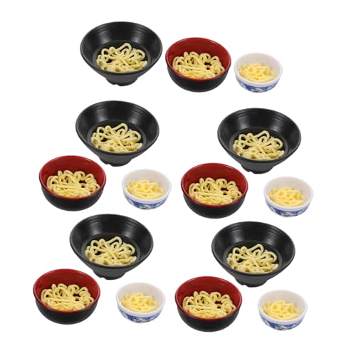 IMIKEYA 15 Stück Ramen-Schüssel- Nudelspielzeug Puppenhaus Zubehör Ramen Schüssel Lebensmittel Set Essensrequisiten realistisches Spielfutter Plastik von IMIKEYA