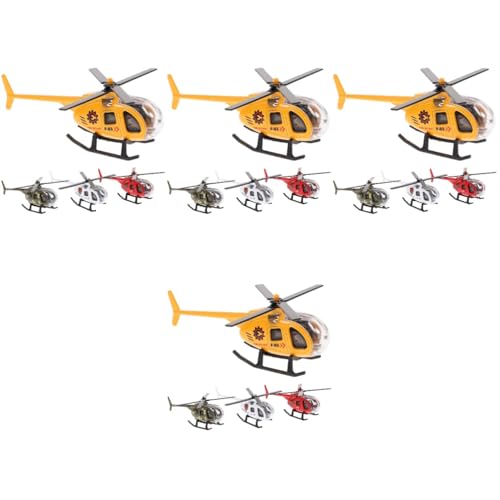 IMIKEYA 16 STK Flugzeugmodell Für Kinder Krankenwagen Spielzeug Spielzeugflugzeug Mini-Helikopter-Modell Zurück Feuerwehrhubschrauber Spielzeug Miniaturen Metall Legierung Skulptur Büro von IMIKEYA
