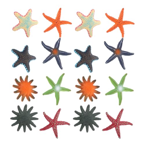IMIKEYA 16 Stück Teiliges Meereslebewesen Figuren Seestern aus TPR für Strand Dekoration und Kinderzimmer Sicher und Praktisch für Kreative Spielmöglichkeiten von IMIKEYA