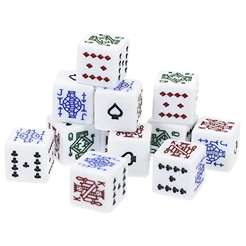 IMIKEYA 16 Stück Weiße Pokerfarbe Poker-würfelspiel Party SAGT Deck Lügner Würfel Requisite Große Würfel Mini Verrückt Tragbar Farbig Trick Lustige Würfel Spielwürfel Acryl von IMIKEYA