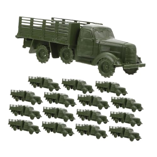 IMIKEYA 16 Stücke Mini Kunststoff LKW Spielzeug Armee Fahrzeug Modelle Tasche LKW Spielzeug Miniatur Autos Für Sand Tisch Display von IMIKEYA