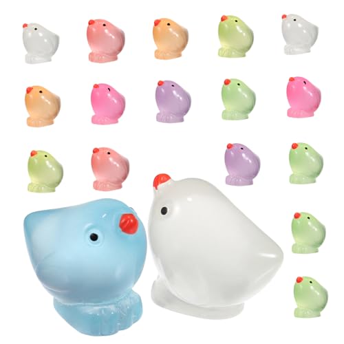IMIKEYA 18 Stück Teiliges Mini Hühnerfiguren aus Resin Leuchtende Kleine Hühner Deko für Schreibtisch und Zuhause Süße Tierfiguren Sicher und Charmant von IMIKEYA