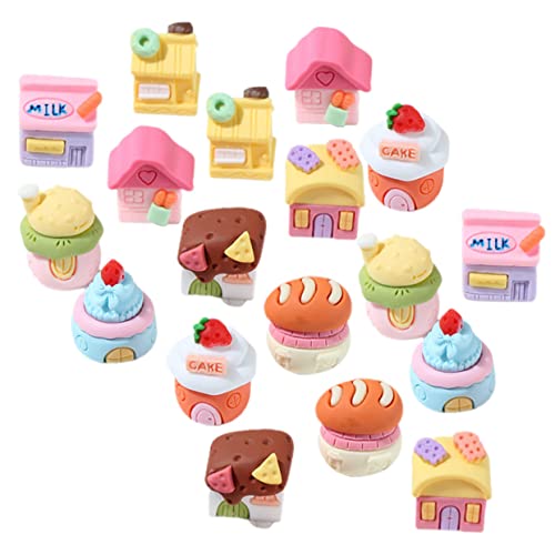 IMIKEYA 18 Stück Teiliges aus Einzigartigen Cartoon Ornamenten aus Resin Dessert für DIY Handwerk für Kreative Projekte und Mikro Landschaften von IMIKEYA