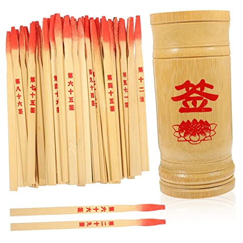 IMIKEYA 1Satz Chinesische Bambusstäbe mit Eimer Traditionelles Glücksspielspiel für Vermögen und Requisiten für Familie und Freunde Einfach zu Verwenden von IMIKEYA
