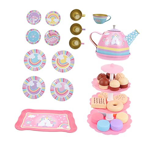 IMIKEYA 1Satz Einhorn Tee Set Für Teiliges Dessert Tower Set Mit Tassen Für Kreatives Rollenspiel Und Puppenhaus Dekoration von IMIKEYA