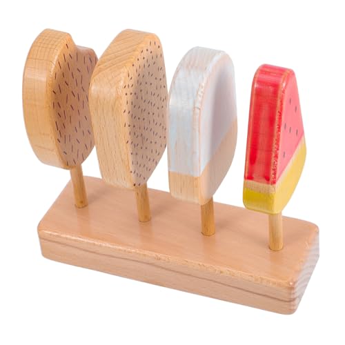 IMIKEYA 1Satz Holz Eiscreme Spielzeugset für Buchenholz Sicher und Glatt Geburtstagsgeschenk Kreatives für Fantasievolles und Dekoration von IMIKEYA