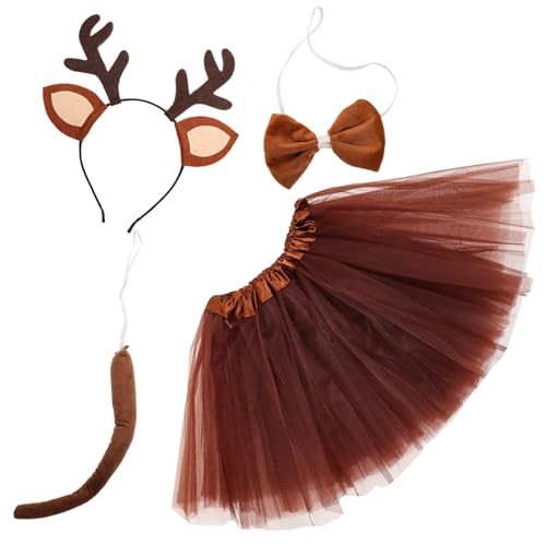 IMIKEYA 1Satz Kostüm Set mit Geweih Stirnband Tierohren Fliege Tutu Rock und für Halloween Karneval und Cosplay Einzigartiges Tierkostüm für Bezaubernde IMIKEYA 1Satz Kostüm Set mit Geweih Stirnband Tierohren Fliege Tutu Rock und für Halloween Karneval und Cosplay Einzigartiges Tierkostüm für Bezaubernde von IMIKEYA