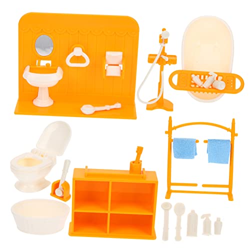 IMIKEYA 1Satz Mini Möbel Für Puppenhaus Badezimmer Zubehör Mit Badewanne Und Toilette Für Mini Raumdekoration Und Strapazierfähiges Und Sicheres Material von IMIKEYA