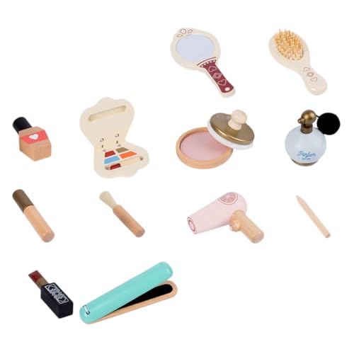 IMIKEYA 1Satz Princess Makeup Toy for Interactive Role Play Cosmetic Kit Wooden Makeup Toys for Imaginative Play Present for Years von IMIKEYA