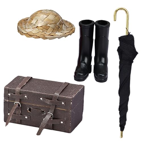 IMIKEYA 1Satz Puppen Reiseset Mit Koffer Strohhut Regenschirm Und Stiefeln Zubehör Für Puppenhaus Dekoration Spielfiguren Hauszubehör Teiliges IMIKEYA 1Satz Puppen Reiseset Mit Koffer Strohhut Regenschirm Und Stiefeln Zubehör Für Puppenhaus Dekoration Spielfiguren Hauszubehör Teiliges von IMIKEYA