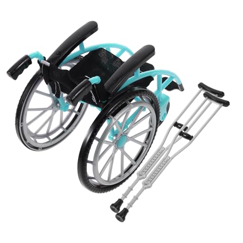 IMIKEYA 1Satz Puppen Rollstuhl Und Krücken Spielset Teiliges Puppenhaus Zubehör Faltbarer Rollstuhl Und Krücken Für Kreative Rollenspiele Design von IMIKEYA
