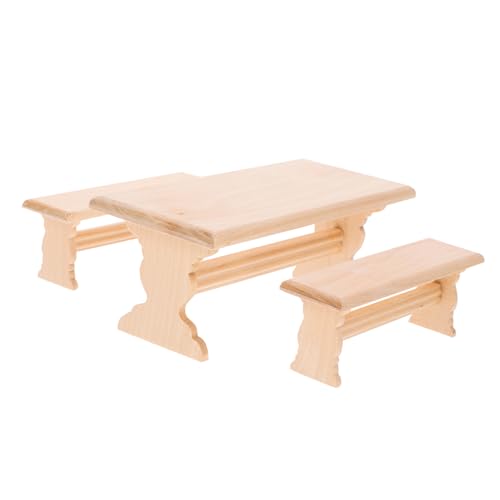 IMIKEYA 1Satz Puppenhaus Holztischbank Set Puppenmöbel Für Kreatives Robustes Design Für Puppenhaus Dekoration Für Sammler IMIKEYA 1Satz Puppenhaus Holztischbank Set Puppenmöbel Für Kreatives Robustes Design Für Puppenhaus Dekoration Für Sammler von IMIKEYA