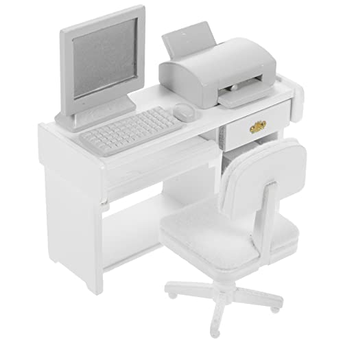 IMIKEYA 1Satz Puppenhaus Möbel Mit Computer Tastatur Und Drucker Für Kreative Rollenspiele Und Niedliche Büro Szenen von IMIKEYA