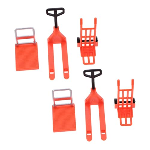 IMIKEYA 1Satz Teiliges Gabelstapler Cartoon BAU Gabelstapler Modelle Mikro Landschafts Requisite Für Puppenhaus Und Modellbau Handwagen Plattformwagen von IMIKEYA