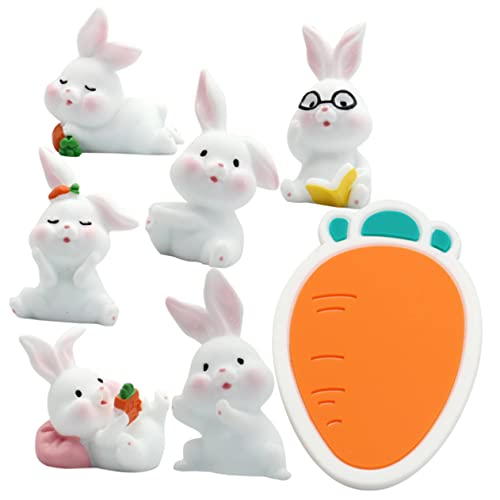 IMIKEYA 1Satz Teiliges Hasenfiguren Harz Dekorative Ostern Figuren Für DIY Szenen Niedliche Kaninchen Dekorationen Für Schreibtisch Verschiedene Posen von IMIKEYA