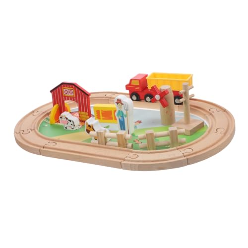 IMIKEYA 1Satz Teiliges Holzspielzeug Farm Zug Mit Lernspielzeug Für Kleinkinder Kreatives Für Jungen Und Fördert Die Entwicklung Von Kindern von IMIKEYA