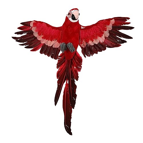IMIKEYA Realistischer Papagei Heimdekoration Gartenstatue Lebensechtes Fliegendes Papagei-Ornament Für Hof Park Heimdekoration Rot von IMIKEYA