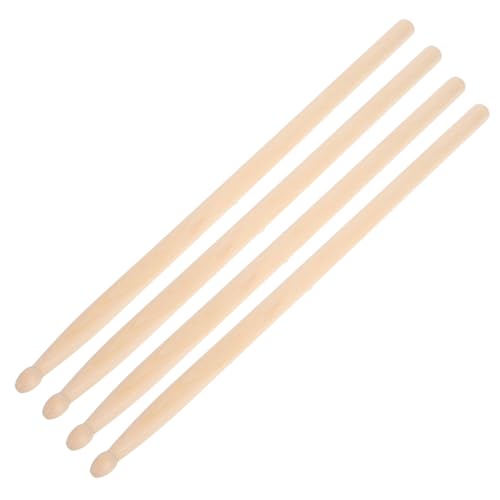 IMIKEYA 2 Paare Trommelschlägel Schlagzeug Sticks Trommel Zubehör Holz Schlagzeugstöcke Drumsticks für Jazz Standard Größe Drumsticks Bassdrum Mallet Trommelstöcke Masse hölzern Beige von IMIKEYA