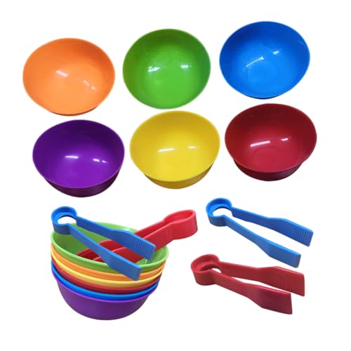 IMIKEYA 2sätze Farbige Sortierschalen Und Clips Für Lernspielzeug Farben Zählen Und Feinmotorik Für Kleinkinder Für Spielerisches Lernen von IMIKEYA
