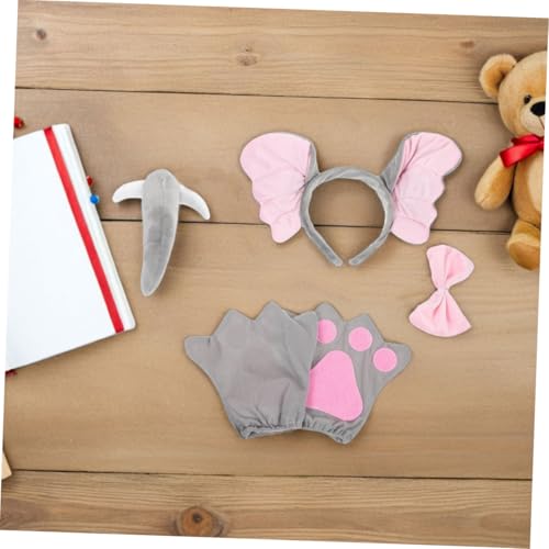IMIKEYA 2 Sätze Kostüm Set Teilig Plüsch Haarreif mit Ohren Fliege Nase und Handschuhen Weiches Hautfreundliches Party Accessoire für Karneval Halloween Geburtstagsfeier von IMIKEYA