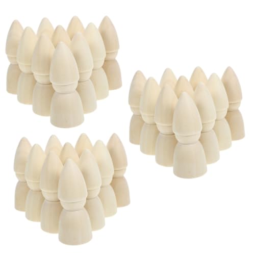 IMIKEYA 2 Sätze Lackiertes Holzpuppe Anbindung Unvollendete Peg-Leute Peg-Puppen Leere Stiftpuppe Machen Dolly DIY Holzpflockpuppen Hölzerne Peg -Leute Beige 10 Stück * 2 von IMIKEYA