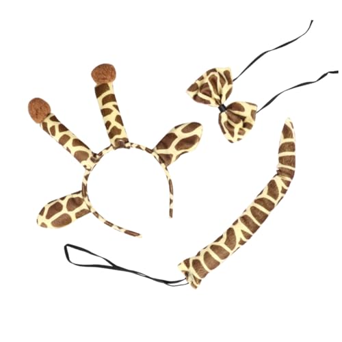 IMIKEYA 2 Sätze Tierkostüm Haarreif mit Giraffenohren Schleife und für Erwachsene Karneval Fasching Cosplay Party Zubehör von IMIKEYA