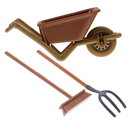 IMIKEYA 2 Sets Mini Wagen Kleine Häuser Puppenhaus Zubehör Kleine Häuser Kleines Miniatur Bauernhof Zubehör Puppenhaus Landwirtschaftswerkzeug Mini Landwirtschaftswerkzeug von IMIKEYA