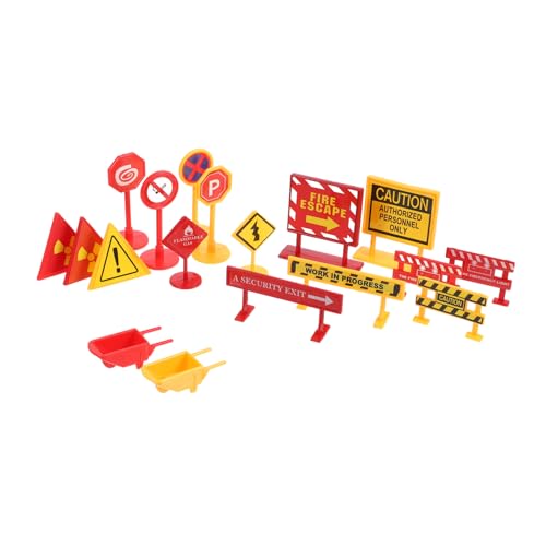IMIKEYA 2 Sets Miniatur-straßenschilder, Spielset, Verkehrsschilder, Spielset, Mini-verkehrsschilder Zum Spielen Für Kinder von IMIKEYA