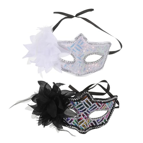 IMIKEYA 2 Stück Damen Halbgesichts-masken mit Schimmernden Pailletten und Floralem Akzent Leichte Dekorative Augenmasken für Karneval Halloween Brautdusche und Themenfeiern IMIKEYA 2 Stück Damen Halbgesichts-masken mit Schimmernden Pailletten und Floralem Akzent Leichte Dekorative Augenmasken für Karneval Halloween Brautdusche und Themenfeiern von IMIKEYA