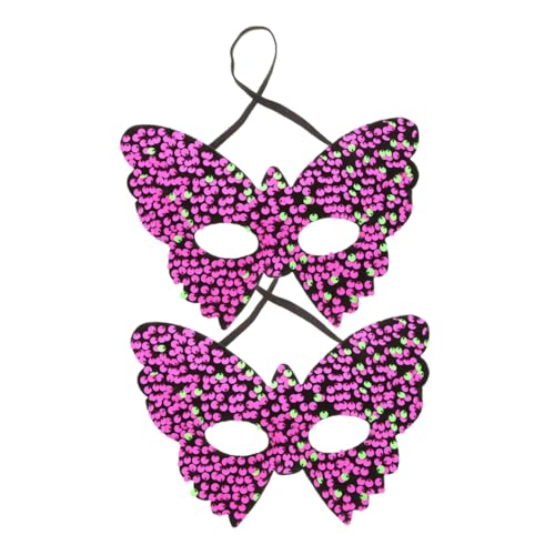 IMIKEYA 2 Stück Damen Masquerade Maske mit Pailletten und Schmetterlingsdesign für Karneval Halloween Weihnachtsfeiern Abschlussball Elastisches Band für Bequemen Sitz von IMIKEYA