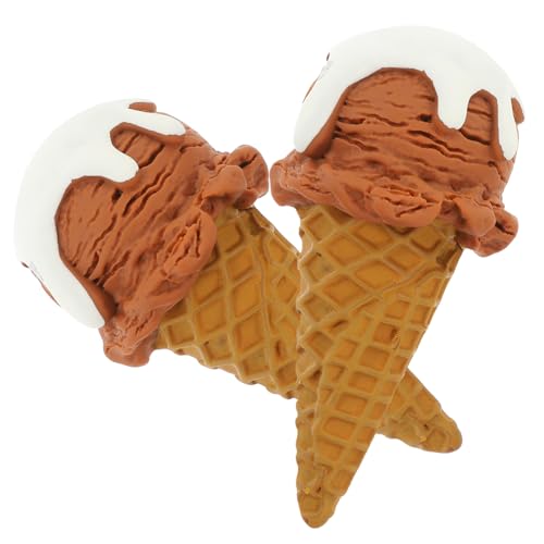 IMIKEYA 2 Stück Eismodell -Requisiten Dessert-Display-Modelle Künstliche Eiskegel Klein Simulation Eiswaffel Simulations-Dessert- Gefälschte Eiscreme-Requisite Eisformen Harz von IMIKEYA