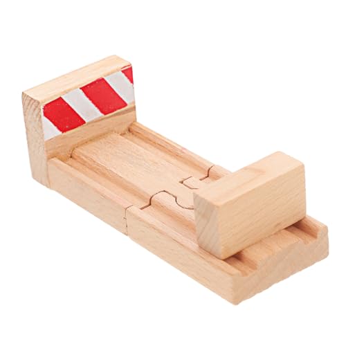 IMIKEYA 2 Stück Gleiszubehör Züge Schienen Rennwagen Bahngleis klassisches Eisenbahnspielzeug Gleismodell Holzstrecke Kinderspielzeug aus Holzeisenbahn Bahnhaltegleis Beige von IMIKEYA
