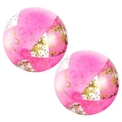 IMIKEYA 2 Stück Glitzernder Wasserball Schwimmbad Riese Kinderspielzeug Wasserbälle Für Die Party Ball Wasserbälle Mit Pailletten Für Den Strand Pool-strandball Pvc von IMIKEYA
