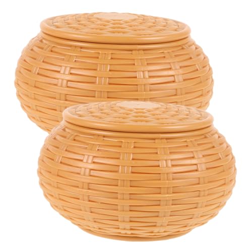 IMIKEYA 2 Stück Go Box Brettspiel Aufbewahrungsschalen Runder Brettspielkoffer Schachkoffer Brettspielzubehör Schachbrettkoffer Schachbrett Und Koffer Harz Khaki von IMIKEYA