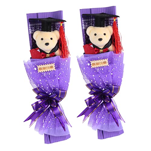 IMIKEYA 2 Stück Graduierungsstrauß Strauß Bären-abschlussstrauß Ausgestopft Tragen Absolventendekorationen Bärenpuppenbankett Graduierung Bär Puppe Blumenstrauß Violett Schaum IMIKEYA 2 Stück Graduierungsstrauß Strauß Bären-abschlussstrauß Ausgestopft Tragen Absolventendekorationen Bärenpuppenbankett Graduierung Bär Puppe Blumenstrauß Violett Schaum von IMIKEYA
