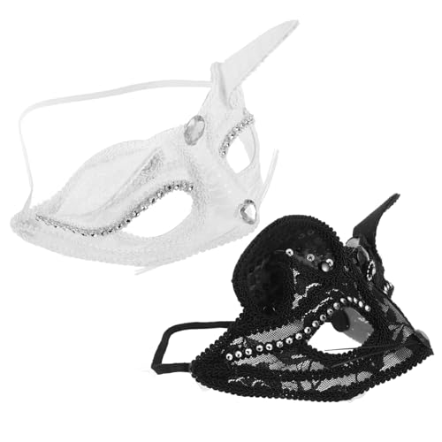 IMIKEYA 2 Stück Halbgesichtige Fuchsmaske aus Leichtem mit Elastischem Band Dekorative Tiermaske für Halloween Karneval Cosplay Party und Festliche Maskerade Schwarz und Weiß IMIKEYA 2 Stück Halbgesichtige Fuchsmaske aus Leichtem mit Elastischem Band Dekorative Tiermaske für Halloween Karneval Cosplay Party und Festliche Maskerade Schwarz und Weiß von IMIKEYA