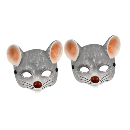 IMIKEYA 2 Stück Halloween PU Schaumratte Maske Realistische Tier Halbgesichtsmaske für Kostümpartys und Karneval Geeignet für Erwachsene und Leicht und Komfortabel von IMIKEYA