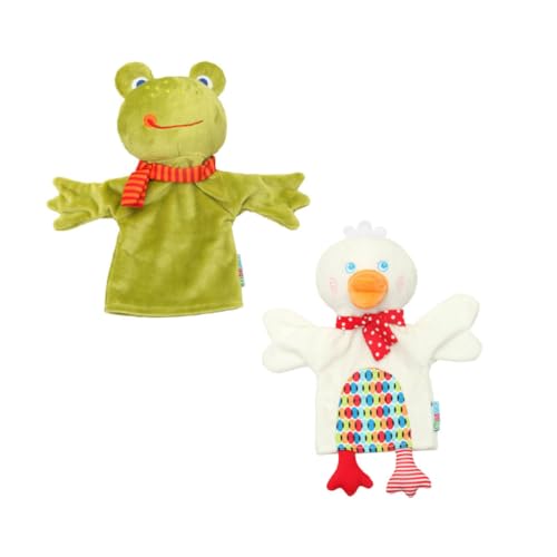 IMIKEYA 2 Stück Handpuppen für Tierische Fingerpuppen Frosch Ente Interaktive Spielzeuge für Eltern Junge Mädchen Interaktion Rollenspiele und Geschichtenerzählen für Kleinkinder und von IMIKEYA
