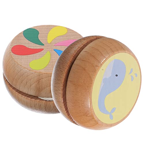 IMIKEYA 2 Stück Holz Yo Yos für Jungen und Kreative Lehrreiche Spielzeuge mit Ansprechendem Design Schulbedarf oder und Designs von IMIKEYA