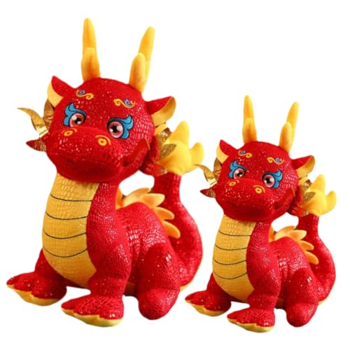 IMIKEYA 2 Stück Jahr des Drachen Maskottchen Puppe Drache Stoffpuppe Drache Stofftier Drachenspielzeug Drache Stofftiere Drachenpuppe Für Sofa Drachenpuppe von IMIKEYA