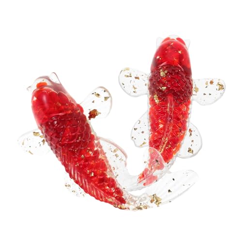 IMIKEYA 2stücke Koi Fisch Dekorationen Aus Kristall Handgefertigte Figuren Glücksbringer Für Garten Und Tisch Als Für Innenraumgestaltung von IMIKEYA
