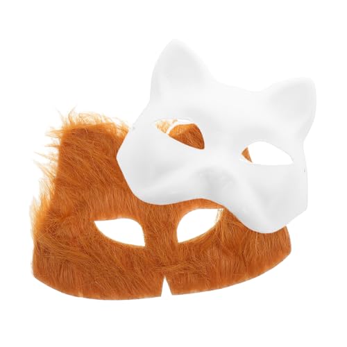 IMIKEYA 2 Stück Katzenmaske Tiermasken Für Maskenbau Set Halbmaske Halloween Masken Tier Maskenball Maske Blanko Masken Zum Dekorieren DIY Tier Cosplay Maske Kostümmaske Gelbes von IMIKEYA