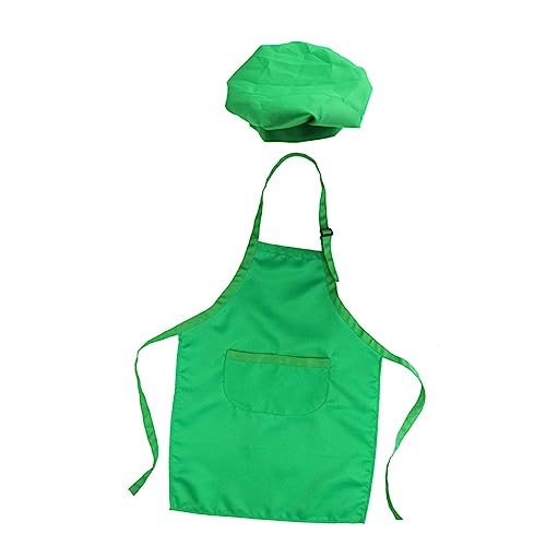 IMIKEYA 2 Stück Kinderschürze -Hut -Set Kochen Ärmel Malen Schürze Schürzen Für Verspielter Koch Kleinkinderschürzen Zum Kochen Spielküchenzubehör Kinderküche Grün IMIKEYA 2 Stück Kinderschürze -Hut -Set Kochen Ärmel Malen Schürze Schürzen Für Verspielter Koch Kleinkinderschürzen Zum Kochen Spielküchenzubehör Kinderküche Grün von IMIKEYA