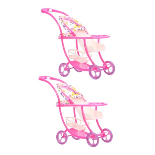 IMIKEYA 2 Stück Kinderwagen Simulierte Puppe Einkaufswagen Puppenwagen Puppenbuggy Einkaufswagenspielzeug Zwillingspuppen Puppe Autositz Einkaufswagen Puppenwiege Stoff von IMIKEYA